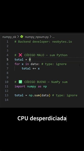 NumPy — este error hace tus sumas lentísimas