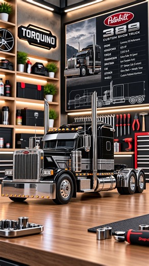 The Peterbilt 389 Custom Show Truck is pure American trucking royalty! #Peterbilt389