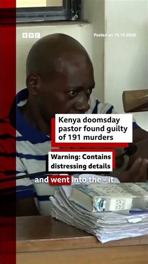 Kenya doomsday pastor found guilty of 191 murders. #Kenya #Africa #BBCNews