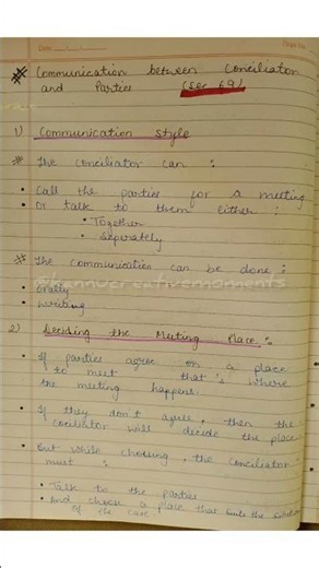 Arbitration and conciliation #handwrittennotes #exam #ccsu #ytshorts #ballb #law