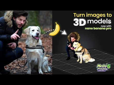 Big AI 3D Upgrade With NANO BANANA PRO! Meshy 6 Preview