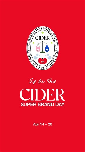 what you've been waiting for: #cidersuperbrandday is HERE 🎊🛍️ shop ur entire spring up to 50% OFF now!