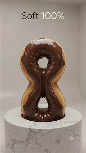 🍩 Chocolate Donut Softness Test 🤯 | 0% Soft ➡️ 100% Soft #shortsvideo #velora #4k #aivideo