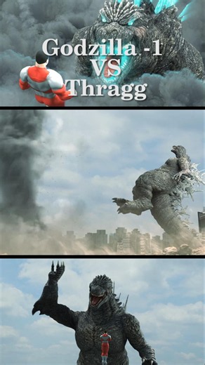 Godzilla-1 VS Thragg #shorts #godzilla #omniman #kaiju #vfx