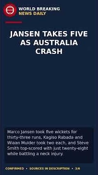 Australia Bowled Out for 99 and Forced to Follow On by South Africa #shorts