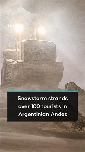 Snowstorm buries vehicles as more than 100 tourists left stranded on Argentinian Andes