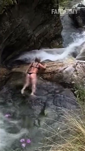 Mom tended to get lost doing triathlons #waterfall #nature #travel #fail #shorts