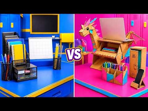 Teacher vs Student Challenge! Easy Cardboard Hacks That Make School More Fun!