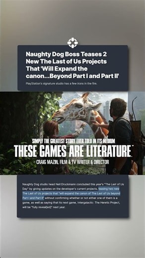 We'll be returning to the world of The Last of Us