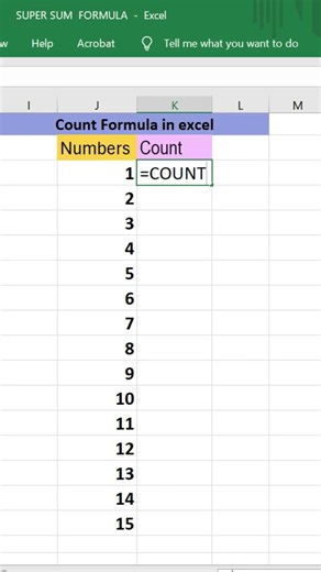 Excel COUNT Formula Trick | Count Numbers Instantly! #excel #mstechtricks #spreadsheetmagic