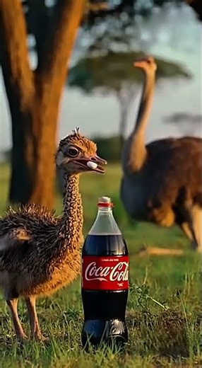 This Baby Ostrich Made Coca-Cola EXPLODE 🤯🥤 (Mom Was SHOCKED!) #shorts