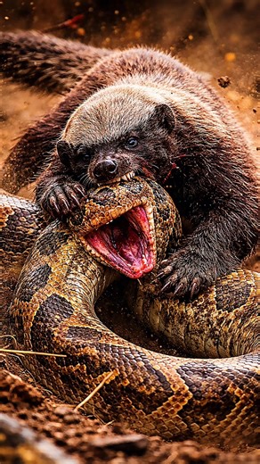 Honey Badger vs Python 🐍🔥 Brutal Battle for Survival!