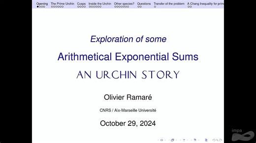 【巴西国家纯粹与应用数学研究所IMPA】Carlos Gustavo Moreira&Olivier Ramaré：第一届巴西解析数论研讨会