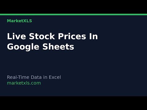Live Stock Prices In Google Sheets — Live Data, Analysis & Strategies in Excel