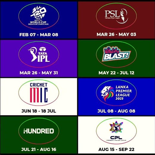 Upcoming Big Cricket Tournaments 😍 T20 WC Schedule | IPL Schedule | PSL Schedule | MLC, LPL, CPL |