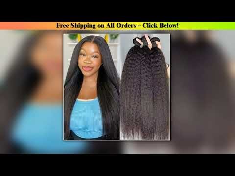 30 Inch Raw Hair Bundles Kinky Straight 3 4 Bundles 100% Human Hair Sew In Bundles Brazilian