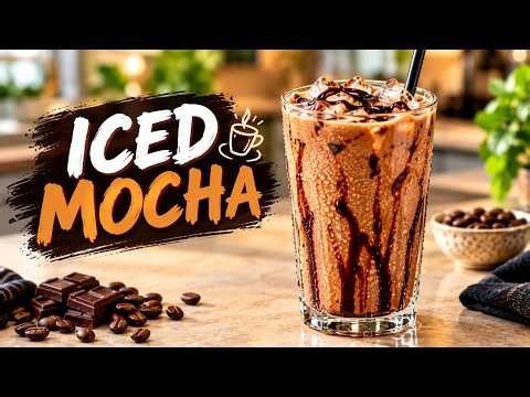 iced Mocha Recipe ☕🧊 | Creamy Chocolate Coffee Drink | Satisfying ASMR
