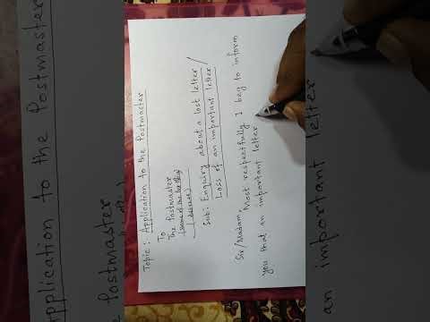 Application to the Postmaster| Loss of a letter| Formal Letter Writing 