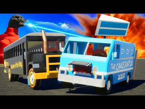 Demo Derby Turns Into a GODZILLA Hunt?! (Brick Rigs Multiplayer)