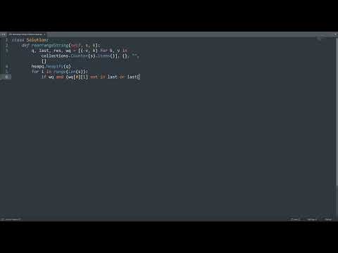 Leetcode 358. Rearrange String k Distance Apart in Python | Python Leetcode | Python Coding Tutorial