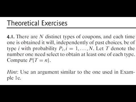 Probability (VF) - Ross. ThEx 4.1, 4.2: Random Variables/Distribution, Expected Value