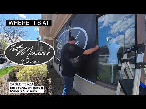 Installing eight window graphic in Eagle Idaho