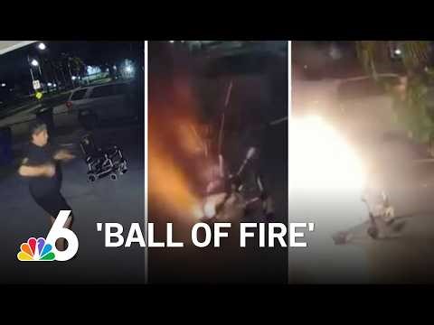 Electric wheelchair explodes in 'ball of fire' in driveway of Florida home