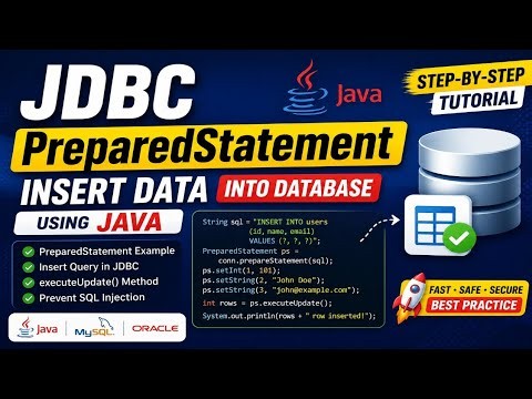 Prepared Statement in JDBC | Insert Data into Database Using Java | Step-by-Step Tutorial