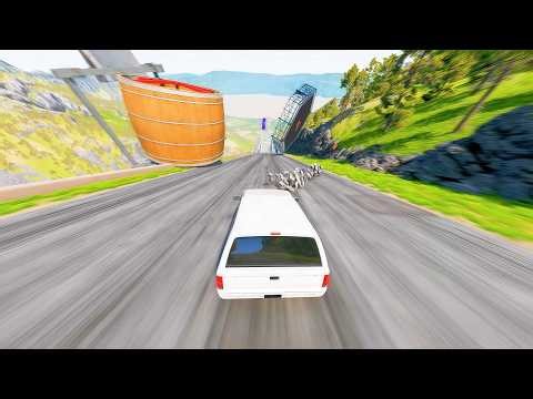 CRAZY Falling Objects Crushing Cars! (Engines, Pianos, Containers & More) | BeamNG.drive