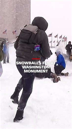 Despite an annual snowball fight tradition being canceled by organizers, people still turned out to the Washington Monument to enjoy the snowy weather. CNN's Michael Yoshida reports from the scene. | CNN