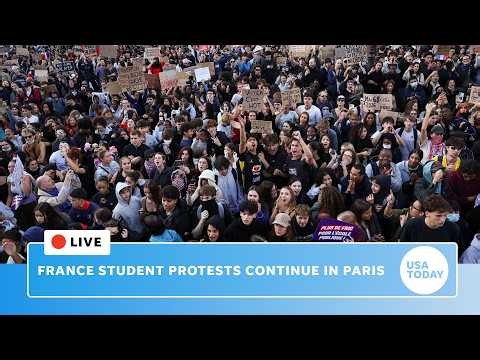 Live: France student protests continue in Paris amid riot police clashes