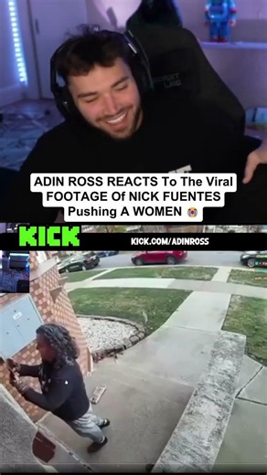 Adin Ross Can’t Stop Laughing At How Nick Fuentes Pushed Her😭💀 #adinross #lol #ishowspeed #clips