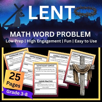 Lenten Season Math Packet | Faith-Based Word Problems | Grades 3–8