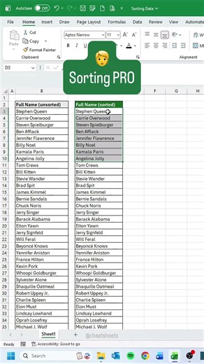 How to sort data in Excel‼️ #excel