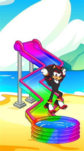 Paint the Waterslide Challenge with Sonic, Amy, Shadow & Tails – Who Can Paint the Best? 🎨🌊 #sonic
