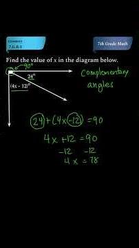 Test Prep: Use Angle Relationships to Solve Algebraic Equations (7th Grade Math) | 7.G.B.5
