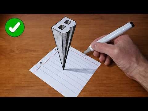 Easy 3D Drawing 🔥 How to Create the Letter B with Depth Effect