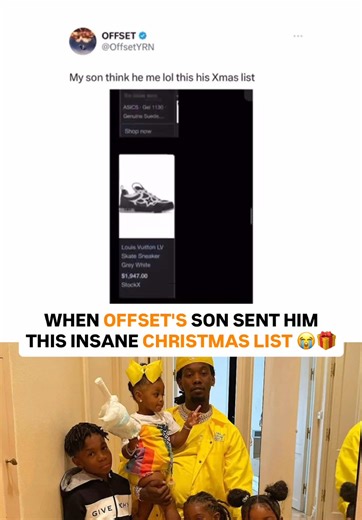 Throwback to #Offset's son sending him his Christmas list‼️😭