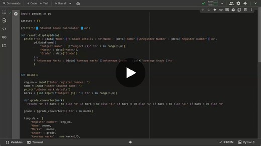 Built a Python Student Grade Calculator with multiple student support | Kathiravan K posted on the topic | LinkedIn