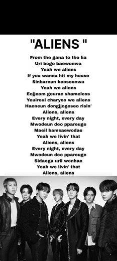 "BTS" - "ALIENS" lyrics #bts