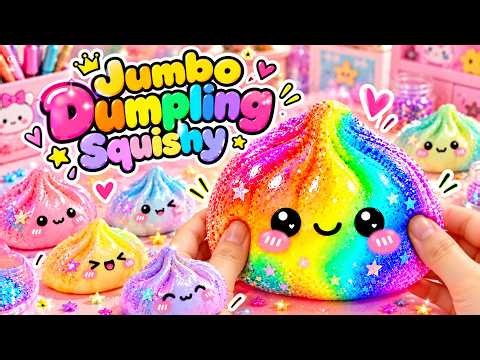 Diy VIRAL Tiktok Rainbow Dumpling Squishy At Home! 😱😳 *DIY Dumpling Squishy Tutorial* 