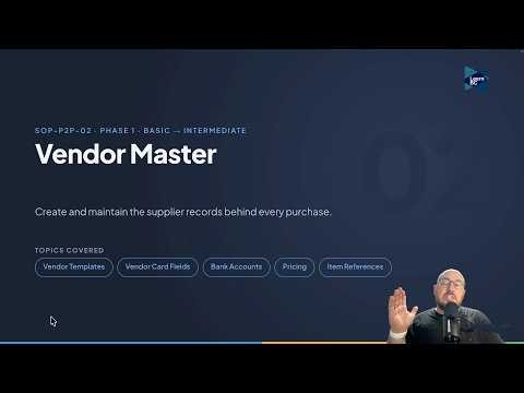 Vendor Master in Business Central | SOP-P2P-02 (Procure to Pay Series)