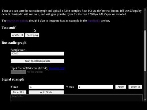 Rust wasm example decoding AX.25 purely in the browser client side