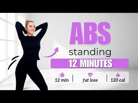 🔥12 Min STANDING ABS + FAT BURN🔥Knee Friendly Daily Routine🔥Move to the Music🔥