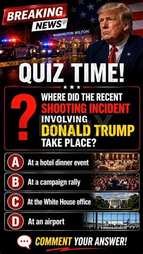 Breaking News Quiz! 🇺🇸Do you know the correct answer about Donald Trump? 🤔💬 Comment your answer now