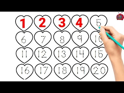 Numbers 1 to 20 with Hearts ❤️ | Learn Colorful Number Formation for Kids | Easy Counting & Writing