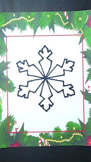 Winter Snowflake Drawing 🎅Beginner-Friendly Christmas Art