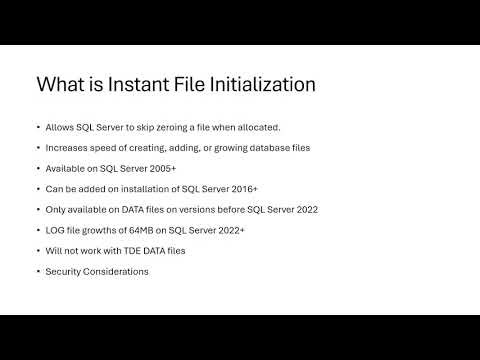 SQL Server Instant File Initialization