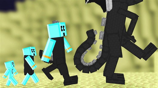 Starting as a powerful creature and evolving in Minecraft