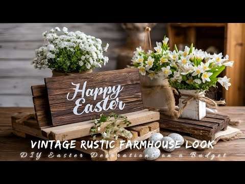 DIY Easter Decorations on a Budget | Vintage Rustic Farmhouse Look